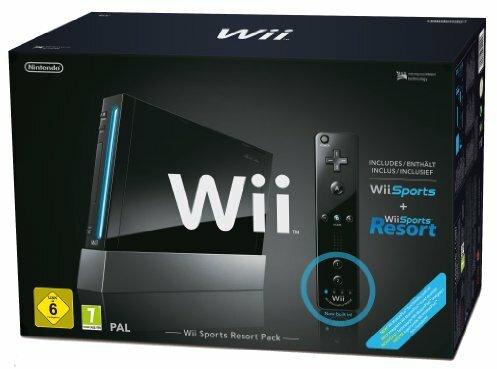 Nintendo Wii "Sports Resort Pack" - Konsole inkl. Wii Sports, Wii Sports Resort + Remote Plus Controller, schwarz