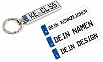 Schlüsselanhänger mit Ihrem KFZ-Kennzeichen und TÜV Plakette Aufkleber personalisiert Geschenk Mann Frau Freund Freundin Mama Papa
