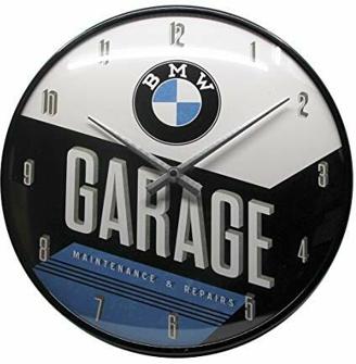 Nostalgic-Art Retro Wanduhr, BMW – Garage – Geschenk-Idee für Auto Zubehör Fans, Große Küchenuhr, Vintage-Design zur Dekoration, Ø 31 cm