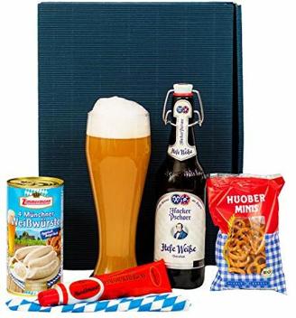 Bayern Geschenkkorb "Augsburg" für Männer & Frauen | Bier Geschenk mit bayerischen Spezialitäten zum Geburtstag, Weihnachten, Vatertag