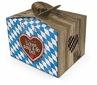 Logbuch-Verlag 50 kleine Schachteln bayerische Deko SCHÖN DASS DU DA BIST 8 x 6,5 x 5,5 cm Oktoberfest Bayern Geschenkbox