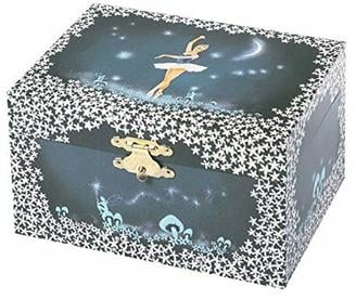 Trousselier - Ballerina - Musikschmuckdose - Spieluhr - Ideales Geschenk für junge Mädchen - Phosphoreszierend - Leuchtet im Dunkeln - Musik Schwanensee - Farbe dunkelblau, TROUS50070