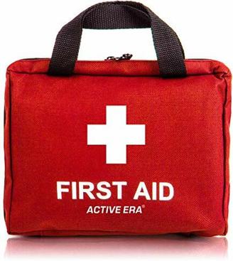 Erste Hilfe Set - 90-teiliges Premium Erste-Hilfe-Set - enthält Sofort Kühlpacks, Augenspülung, Rettungsdecke für zu Hause, Büro oder Auto - Rot