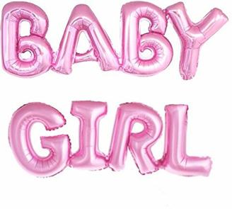 ballonfritz® Luftballon Baby Girl Schriftzug in Pink - XXL Folienballons als Geschenk zur Geburt eines Mädchen oder Baby-Shower-Party Deko