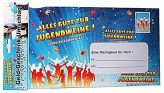 Riesen-Umschlag Alles Gute zur Jugendweihe fÃÂ¼r Geldgeschenke Pappe, ca. 18 x 30 cm