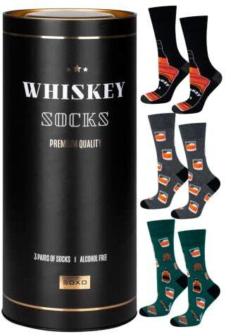 soxo Bunte Socken Herren Lustige Geschenke Für Männer Whisky Geschenkset 40 - 45 Whiskey Geschenkdose