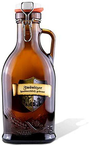 Brauerei Zwönitz Zwickelbier 1 Liter Siphon/Zwönitzer Zwickel Bier/Unfiltriertes, Hefetrübes Pilsner Bier/Kellerbier/Bier Geschenk/Bier Vatertagsgeschenk/Geschenk für Männer