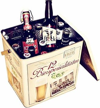 KALEA Bier-Box | Metallbox mit 3D-Prägung | Bierspezialitäten | Perfekte Geschenkidee für Männer zum Vatertag | Väter und alle Bierliebhaber (Spezialitäten Bier Box)