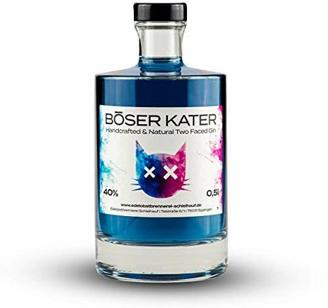 Böser Kater Two Faced Gin mit Farbwechsel 0,5l - Ändert bei Zugabe von Tonic Water die Farbe - Handgemacht & Small Batch - 40% Vol.
