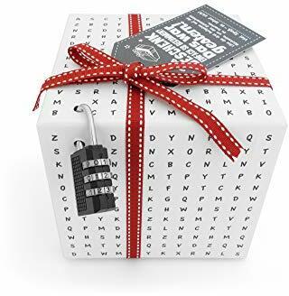 SURPRISA Rätselbox | Geldgeschenke Verpackung, Gutscheine zum Geburtstag oder Weihnachten | kleine Geschenkbox Worträtsel, weiß