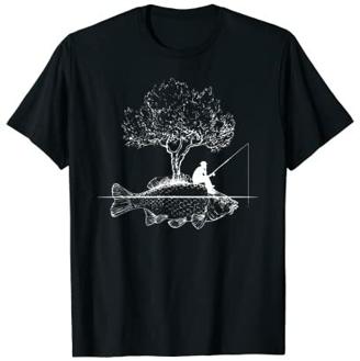 Angel Fisch Insel Kreativ Kunst Angler Geschenk T-Shirt