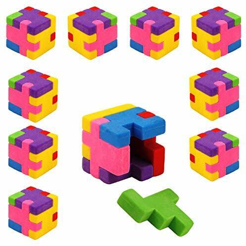 PartyPack 9X Radiergummis im Mini Puzzle-Würfel Form, Kinder Radierer 2,7 cm, perfektes Mitgebsel, Ideal zum Schulanfang, Kinder Partygeschenke, Kindergeburtstag Gastgeschenke.