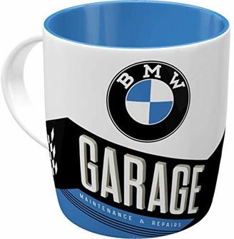 Nostalgic-Art Retro Kaffee-Becher, 330 ml, BMW – Garage – Geschenk-Idee für Auto Zubehör Fans, Keramik-Tasse, Vintage-Design