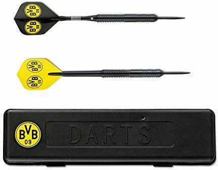 Borussia Dortmund Unisex Bvb-dartpile med opbevaringsboks Dartpfeile, Schwarz/gelb, Einheitsgröße EU