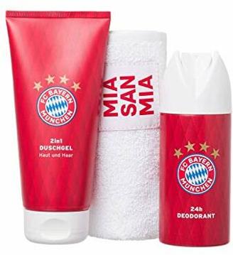 FC Bayern München Pflege-Set Gästetuch, 2in1 Duschgel und Deo-Spray
