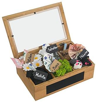SURPRISA Schotter Schatulle 6er - kreative Verpackung für Geldgeschenke und persönliche Geschenkbox zum Geburtstag oder zur Hochzeit - Pinienholz