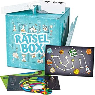 Rätselbox - Geschenkbox: 3 Rätsel lösen zum Öffnen - Ähnlichkeit mit Exit Game - Geschenkverpackung für Geldgeschenk oder kleine Geschenke