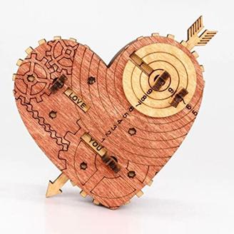iDventure Tin Woodman`s Heart. Eine mechanische Schatzkiste - Schmuck Versteck Hochzeitsgeschenke - Cryptex - Geschenkverpackung Geburtstag Questbox Valentinstag - 3D Puzzle