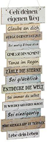 Bada Bing Wandschild Lebenseinstellung Motivation - Gehe deinen eigenen Weg - ca. 41 x 15 cm Familie Schulkind Jugendweihe Bild Planken Optik Holz Spruch Schild Deko Geschenk Wandbild Vintage 09