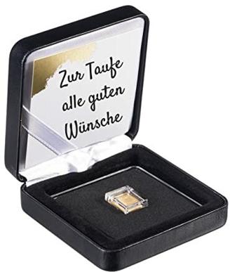 Goldstücke24 - Gold zur Taufe - Goldbarren 1g in hochwertiger Kapsel inkl. Etui und Grußkarte - Geschenk zur Taufe